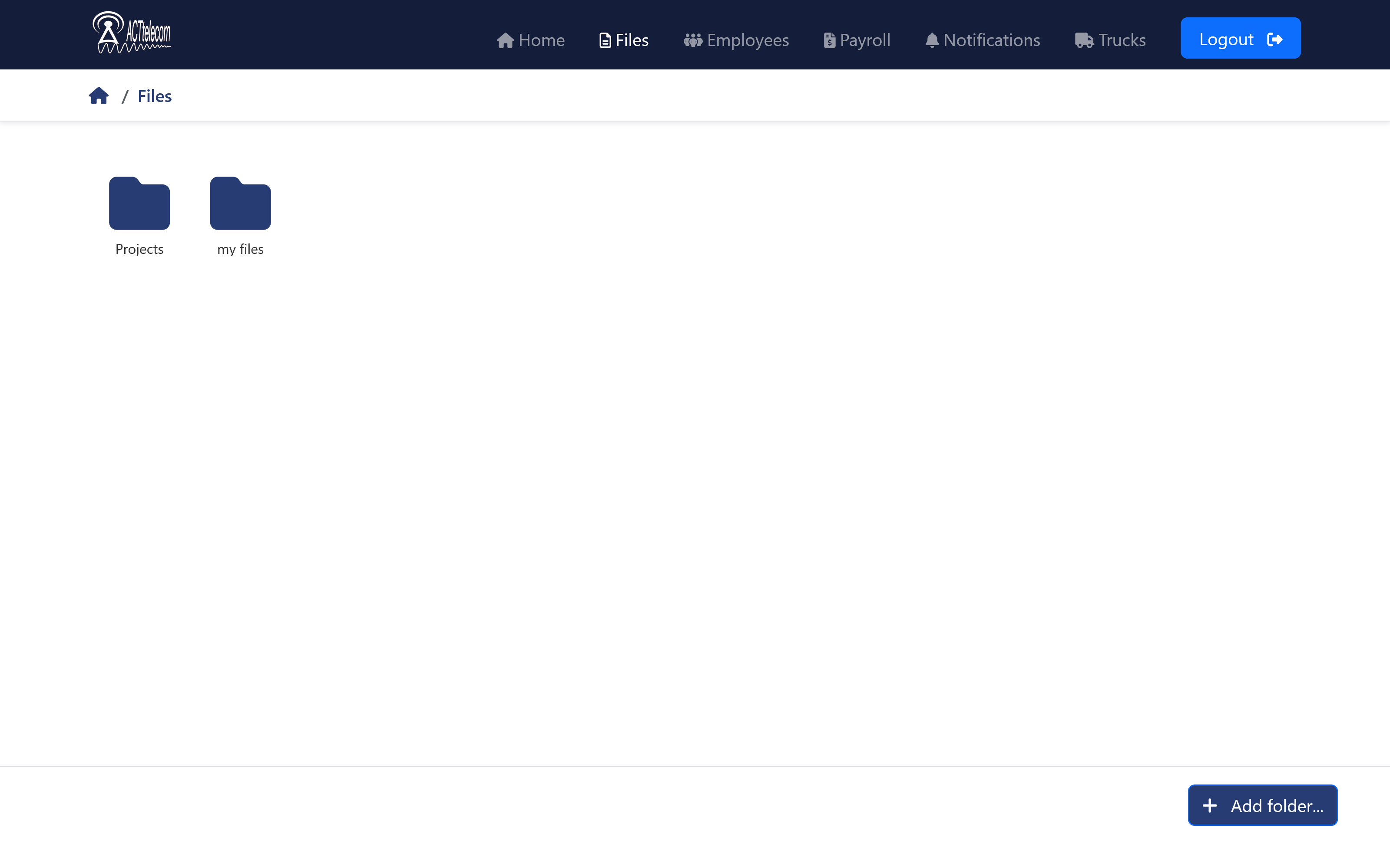 ACTtelecom manager file library on desktop